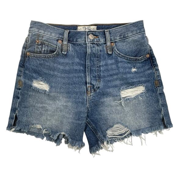 Free People Pants - Free People Makai Cut Off Jean Shorts Women's Size 25 Denim Raw Hem Distressed